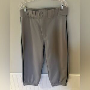 Easton Mens Cropped Grey and Green Baseball Pants Size large 32